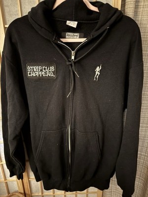 Throttle Threads Strip Club Choppers Black Zip Hoodie Large