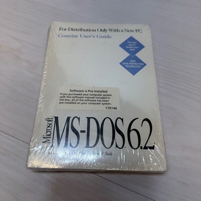 Vintage Microsoft MS-DOS 6.2 User s Guide w/ COA New Sealed