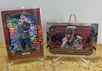 The Miz- 2023-24 Panini Prizm WWE Wrestling Cards-Red Pulsar #'d/Base- Fast Ship