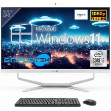All In One 24" Fhd Touch I5 10Th Gen Win11 Ram 16Gb Ssd 960Gb Pc Fisso Webcam 2K