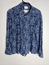 Emanuel Berg Modern Fit Button Front Shirt Men s M/L Paisley Long Sleeve EUC