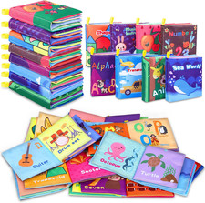 Baby Bath Books, Nontoxic Fabric Soft Baby Cloth Books, Early Education Toys, Wa