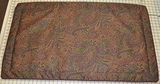 Corded King Sham made w Ralph Lauren Bohemian Burgundy Purple Paisley Fabric