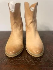 Crown Women's 8M Vintage Tan Leather Ankle Boots 