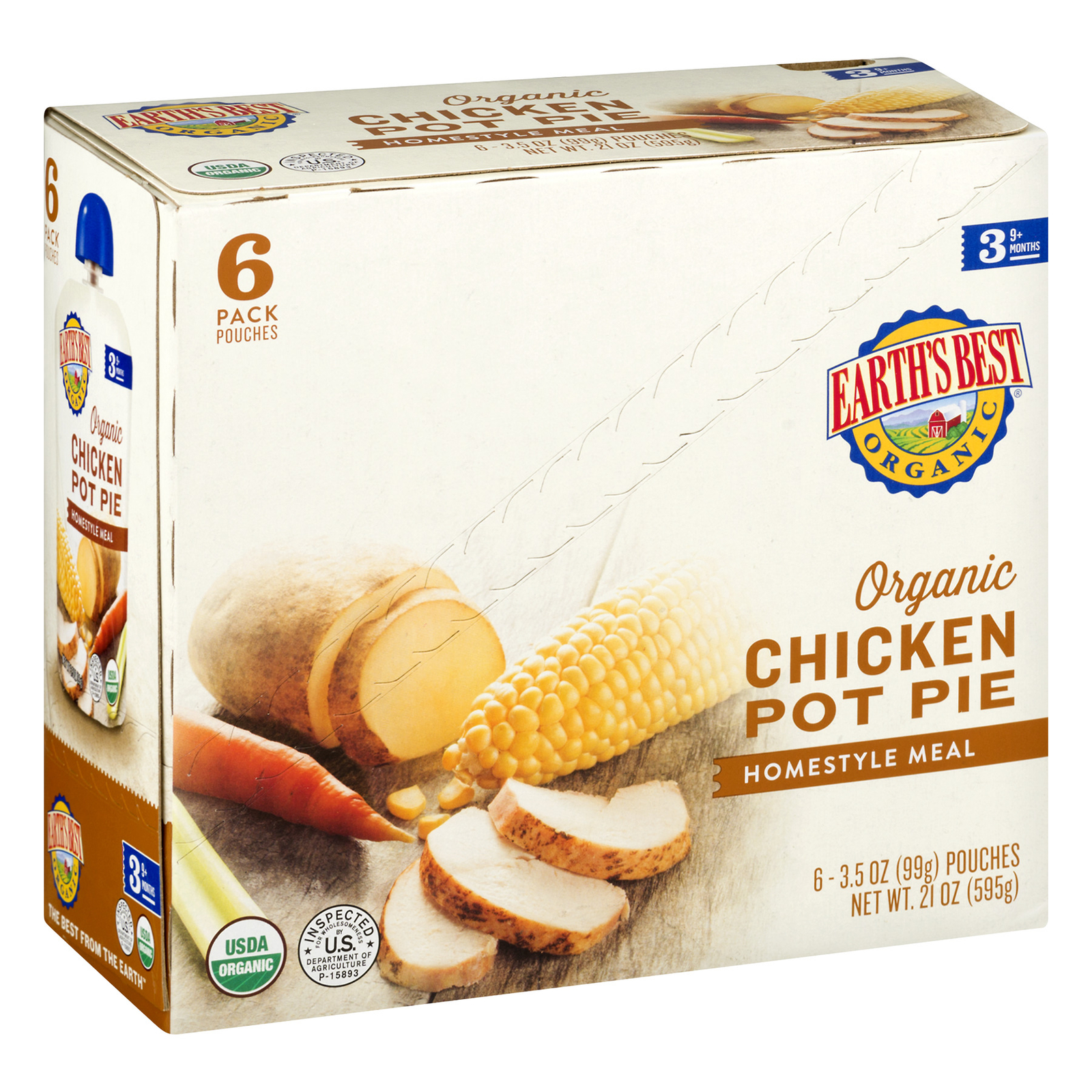 earth's best organic stage 3 baby food chicken pot pie dinner