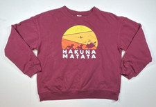 Disney Lion King Junior's XL 15-17 Hakuna Matata Sweatshirt Maroon Simba