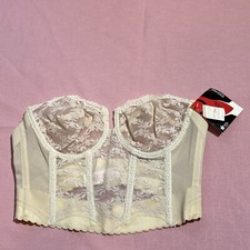 Vintage 1960s SMOOTHIE Lace Long Line Bra Size 36B Corset Shapewear Lingerie