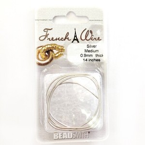 Authentic BeadSmith® French Wire Silver Plated Gold Plated 0.9mm Medium Thick 14 inches