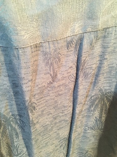Paradise Blue BUTTON DOWN Rayon SHORT SLEEVE SHIRT LARGE Blue w Palm Trees 344 - Picture 11 of 11