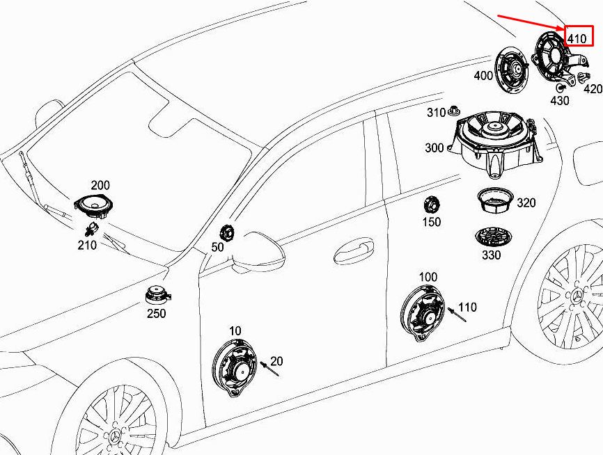 MERCEDES-BENZ A W177 Lautsprecherhalterung hinten rechts A1775453900