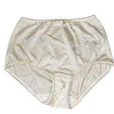 Vintage Vanity Fair Satin Cream High Waisted Panties Large Nylon Spandex
