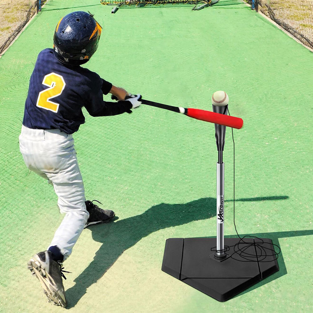 Hitting Tee Kids Baseball Batting Tee - Adjustable Height Tee Ball Trainer  With Removable Ball Caddy Baseball Tees For Hitting Adult, image size:1001x1001