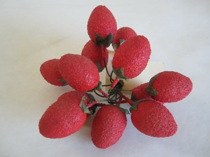 One Bunch Frosted Look Strawberry Berry Fruit Holiday Picks Christmas Craft