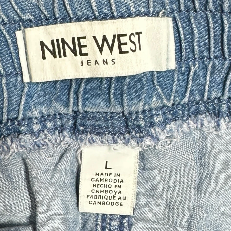 Pantalones de chándal Nine West para mujer talla L bolsillos Lyocell azul Foto 2 de 4