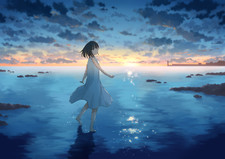 Landscape anime 2d art sky clouds beach sunset barefoot Custom Gaming Mat Desk