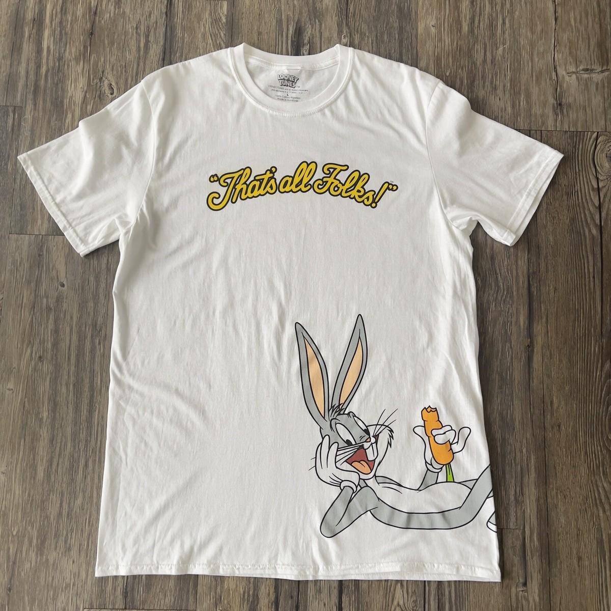 LOONEY TUNES / Tシャツ/--/コットン/WHT Looney Tunes Bugs Bunny 