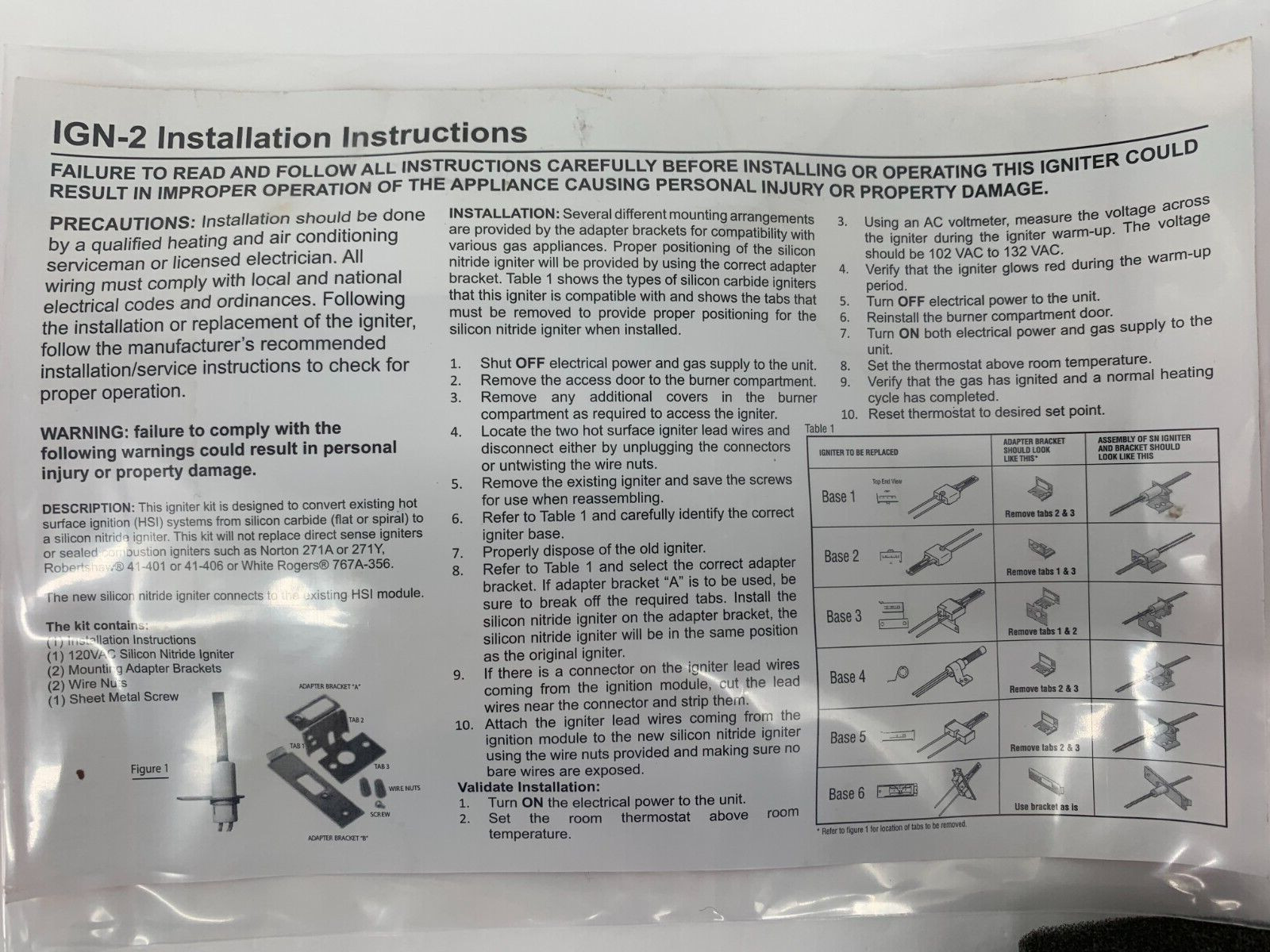 DiversiTech IGN-2 Silicon Carbide Hot Surface Igniter For Gas Furnaces