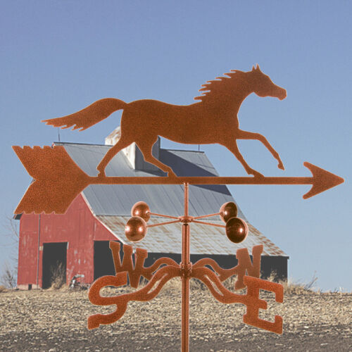Antique Look Traditional Running Horse Weathervane, Weather Vane with Roof Mount - Picture 1 of 4