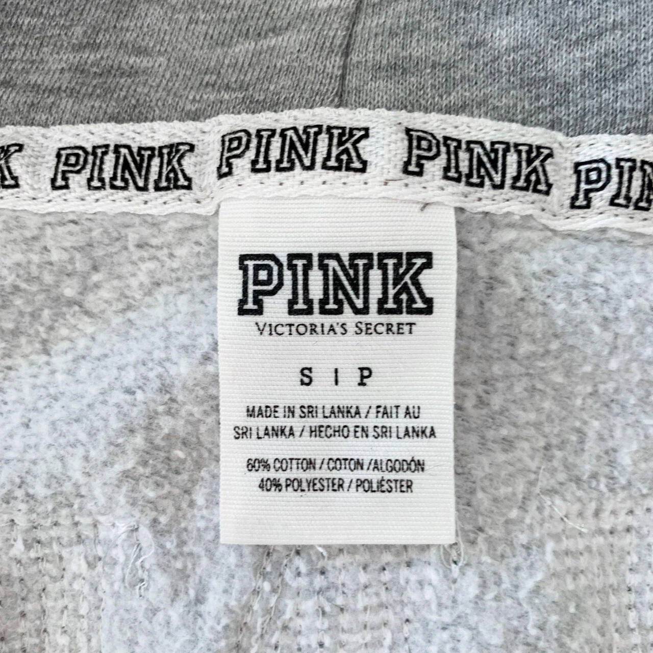 UNDERCOVER Victoria's Secret Grey Marl PINK G Sequin Hoody Top Y2K Perfect Condition
