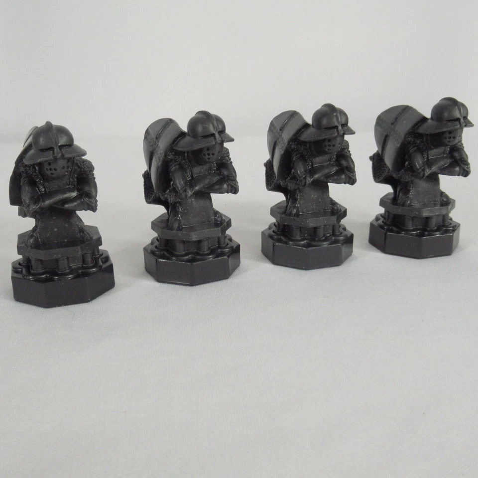Harry Potter 2002 Wizard Chess Replacement Pieces 4 Speckled Black Pawns - Image 2 of 4