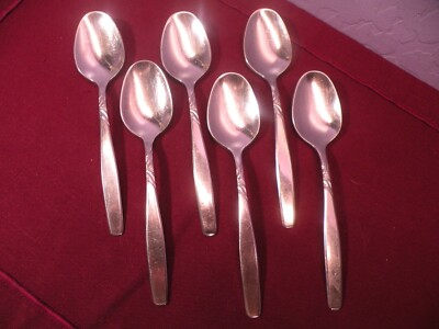 #ad Set Of 6 International Silver Swirl Stainless Teaspoons Supreme 5 7 8 $21.89