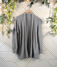 Lululemon Gray Merino Wool Blend Sweater Cardigan Wrap Open Front Relaxed 4 