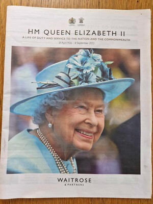 Das Leben von Königin Elisabeth II. Waitrose Supplement mit 12 Seiten/24 Seiten.