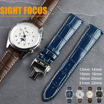 13 15 18mm 19mm 20mm 21mm 22mm Kalbsleder Uhrenarmband für Longines L2 L4 Master