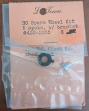 Lee Town - HO Spare wheel kit - 6 spoke w/ bracket #432-2055 - NEW/MINT