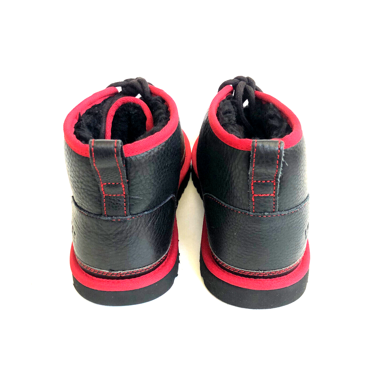 UGG MEN NEUMEL LEATHER BLACK / SAMBA RED SHEARLING SHOE US  display picture 1