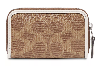 COACH Bunny Graphic Signature Coated Canvas Small Zip-Around