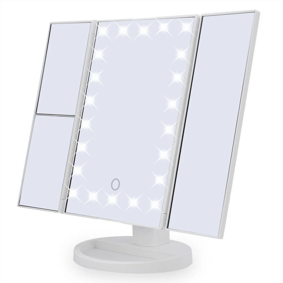 24 LED Touch Screen Make Up Mirror Tabletop Lighted Cosmetic Illuminated Vanity