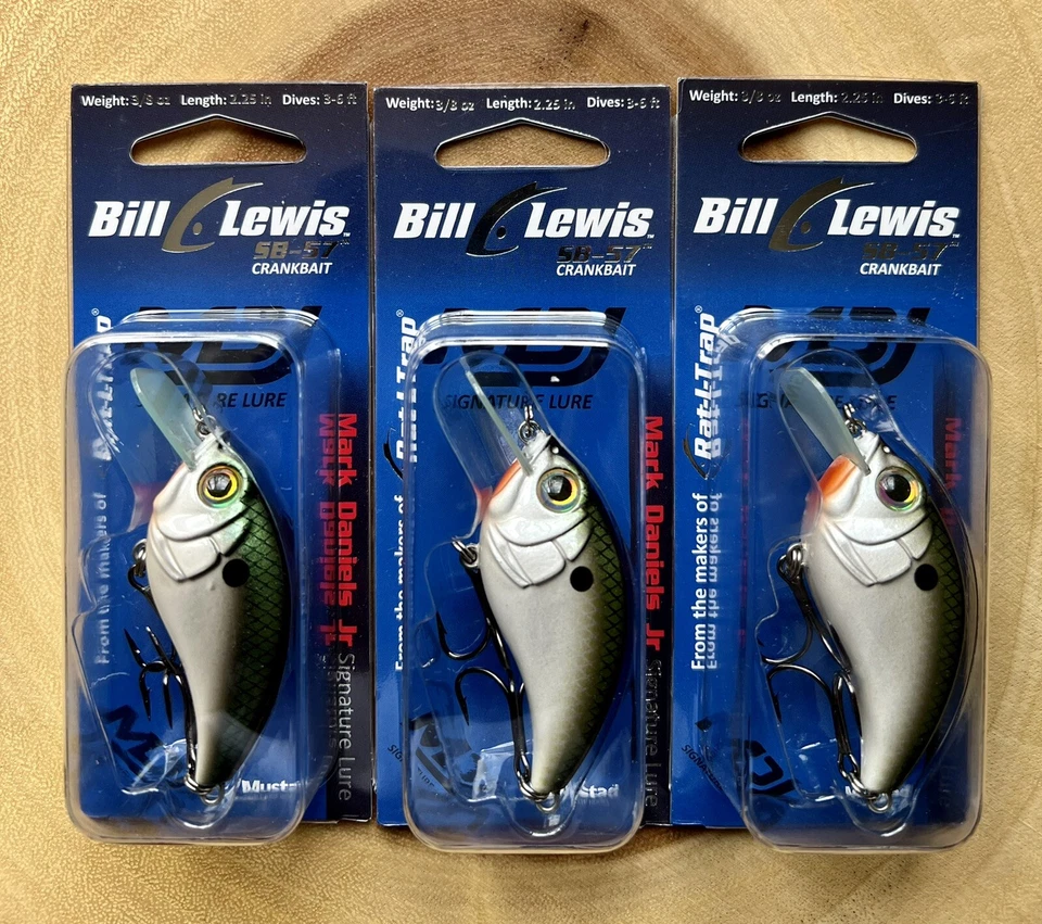 Bill Lewis (Lot of 3) SB-57 Square-bill Crankbaits, Bass, Free Shipping! NWT! - Image 4 of 4