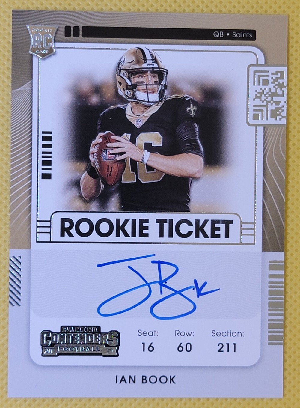 2021 Panini Contenders Rookie Ticket RPS Ian Book #137 New Orleans Saints