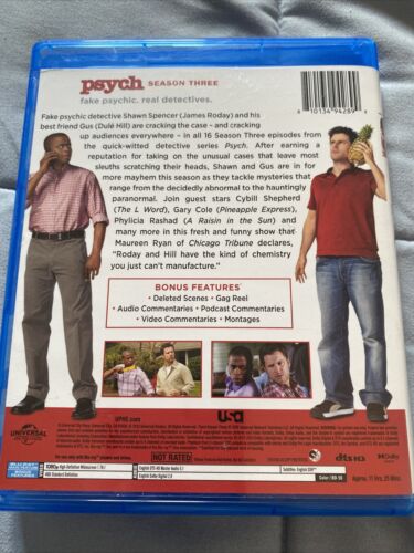 Psych Season Three 3 Blu Ray, Region A, Discs LN Read!! - Picture 2 of 8