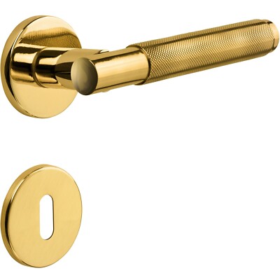 Amerdeco Türgriff Set Gold Aluminium - Drückergarnitur Für Wohnungseingangstüren Mit 38mm Bohrung