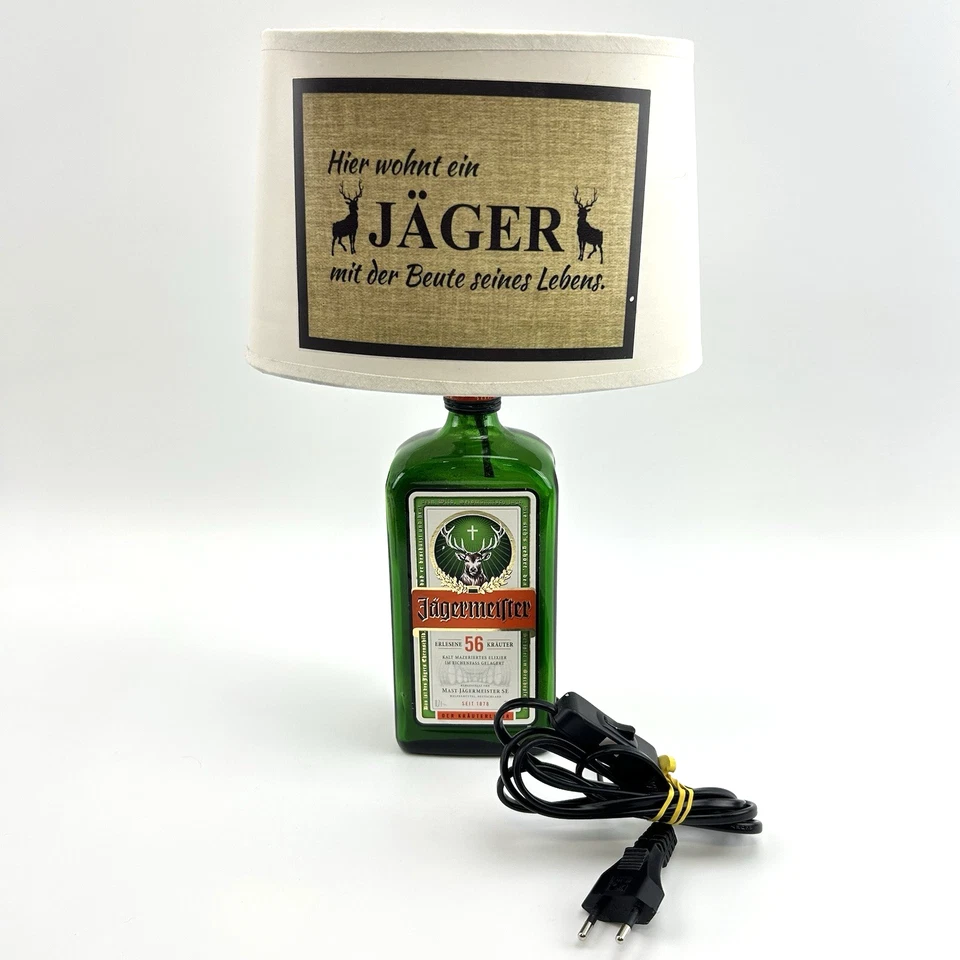 Jägermeister Flaschenlampe | Upcycling Bar Lampe | Retro Deko Geschenkidee 36cm - Bild 2 von 4