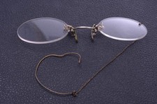   ANTIQUE PINCH, PINCE NEZ READING NOSE GLASSES OVAL FRAME /- -2 DIOPTER  5698