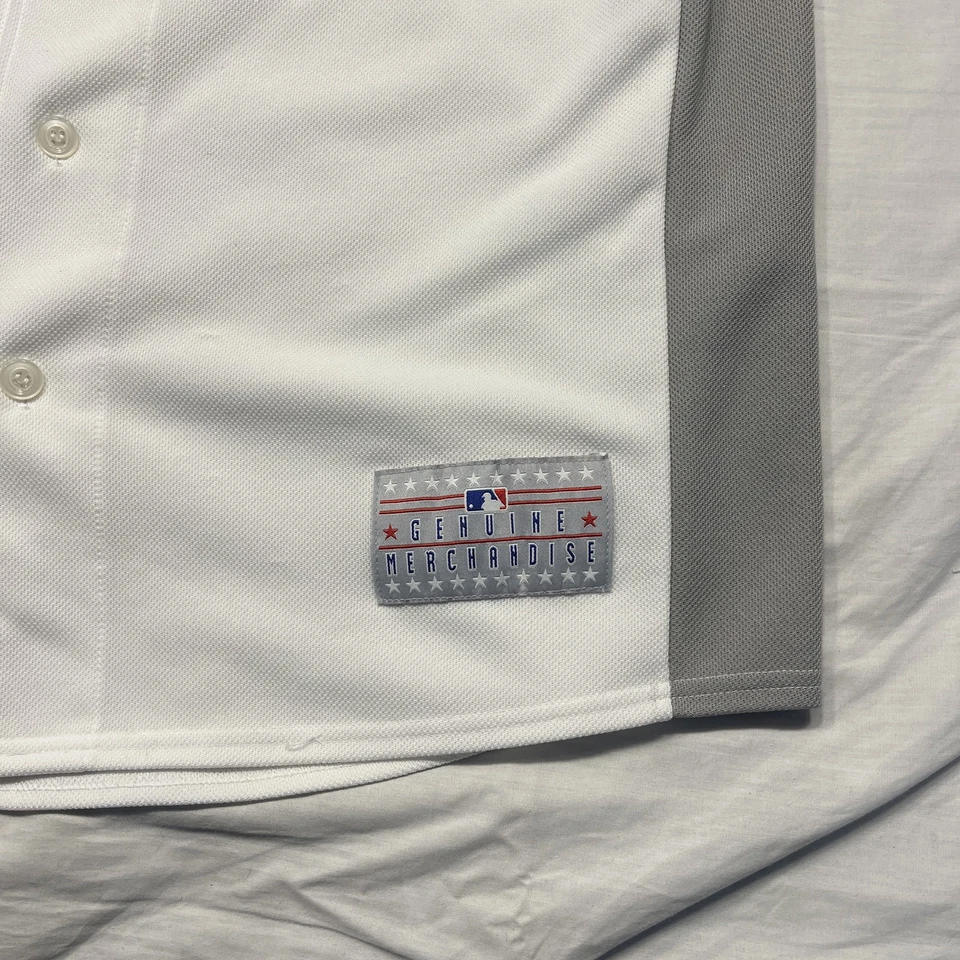 Tampa Bay Rays Jersey Mens Small White Blue MLB Baseball Longoria 3 Throwback - Image 2 of 4