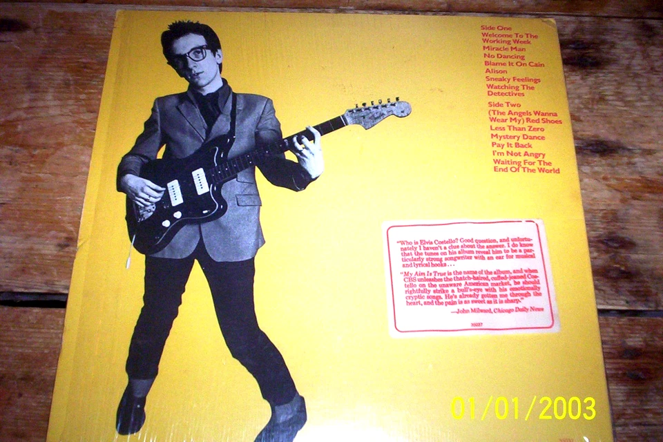 ELVIS COSTELLO ( MY AIM IS TRUE ) ORIG 1977 DEBUT vinyl LP in shrink w/ Hype NM- - Image 2 of 2