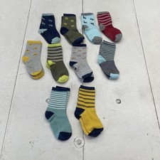 Socks Boys 4-5T Multicolor Ankle 10 Pair Non Slip Grip Striped