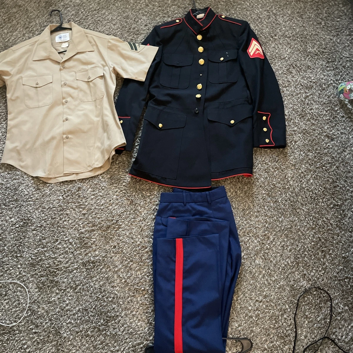 used marine dress blues for sale Original U.S. WWI USMC Dress Blues Corporal Uniform with Cap and Photo   International Military Antiques