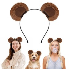 Brown Bear Ears Headband Cute Bear Costume Adult for Halloween Festival Cospl...