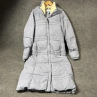 Columbia Coat Womens XL Gray Hooded Long Puffer Full Zip Sherpa Lined Warm