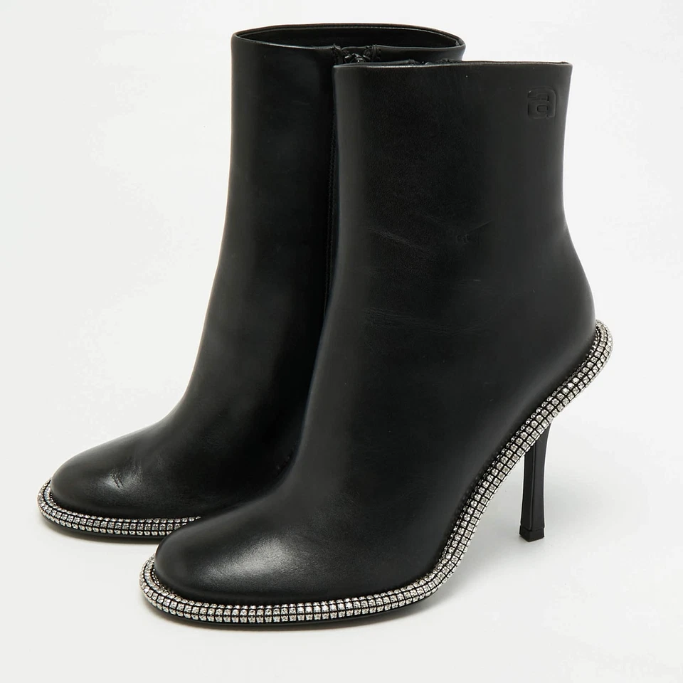 Bottines en cuir noir Alexander Wang Kira pointure 38,5 - Photo 2/4