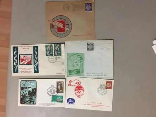 Five '50 Israel special covers with pictures