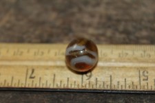 Vintage Glass Marble Amber White Swirl