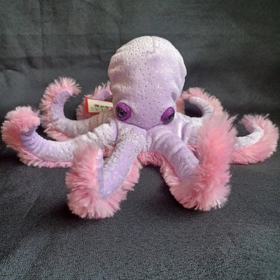 Douglas Dreamy Octopus Sparkly Pink/Purple 11'' Wide 5'' Tall Stuffed Toy HTF New