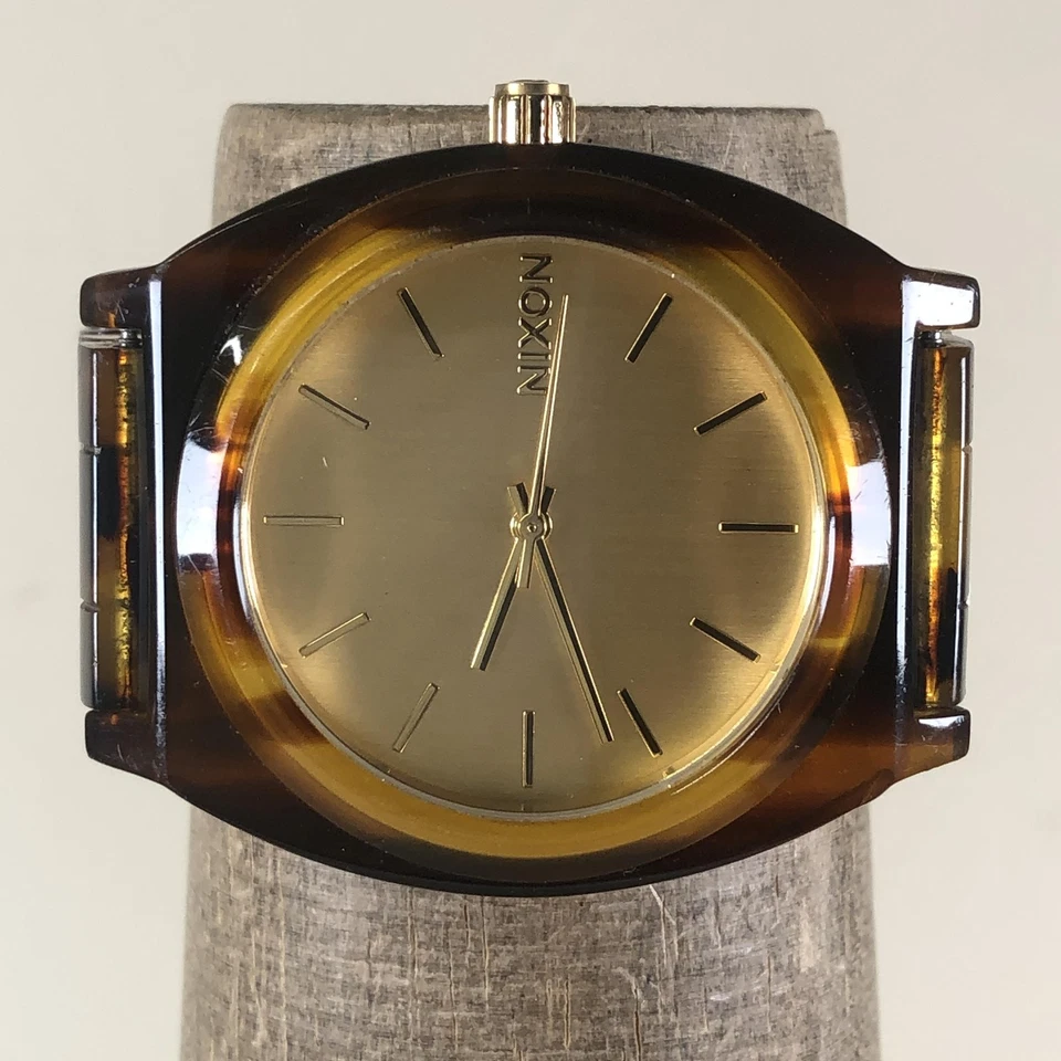 Nixon Time Teller Acetate Watch 37mm Tortoise Gold Dial Quartz Japan 100m - Image 2 of 4