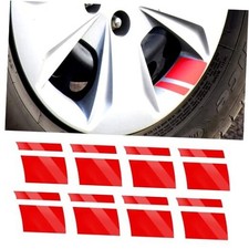 8 PCS Wheel Rim Decal Stripe Car Decal Reflective Car Decal,Size 2.36 x Red
